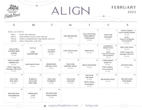 yoga with adriene february 2024|Februarys calendar is here! : r/yogawithadriene